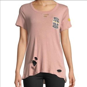 Chaser Major Amore Pink Open Back T-shirt